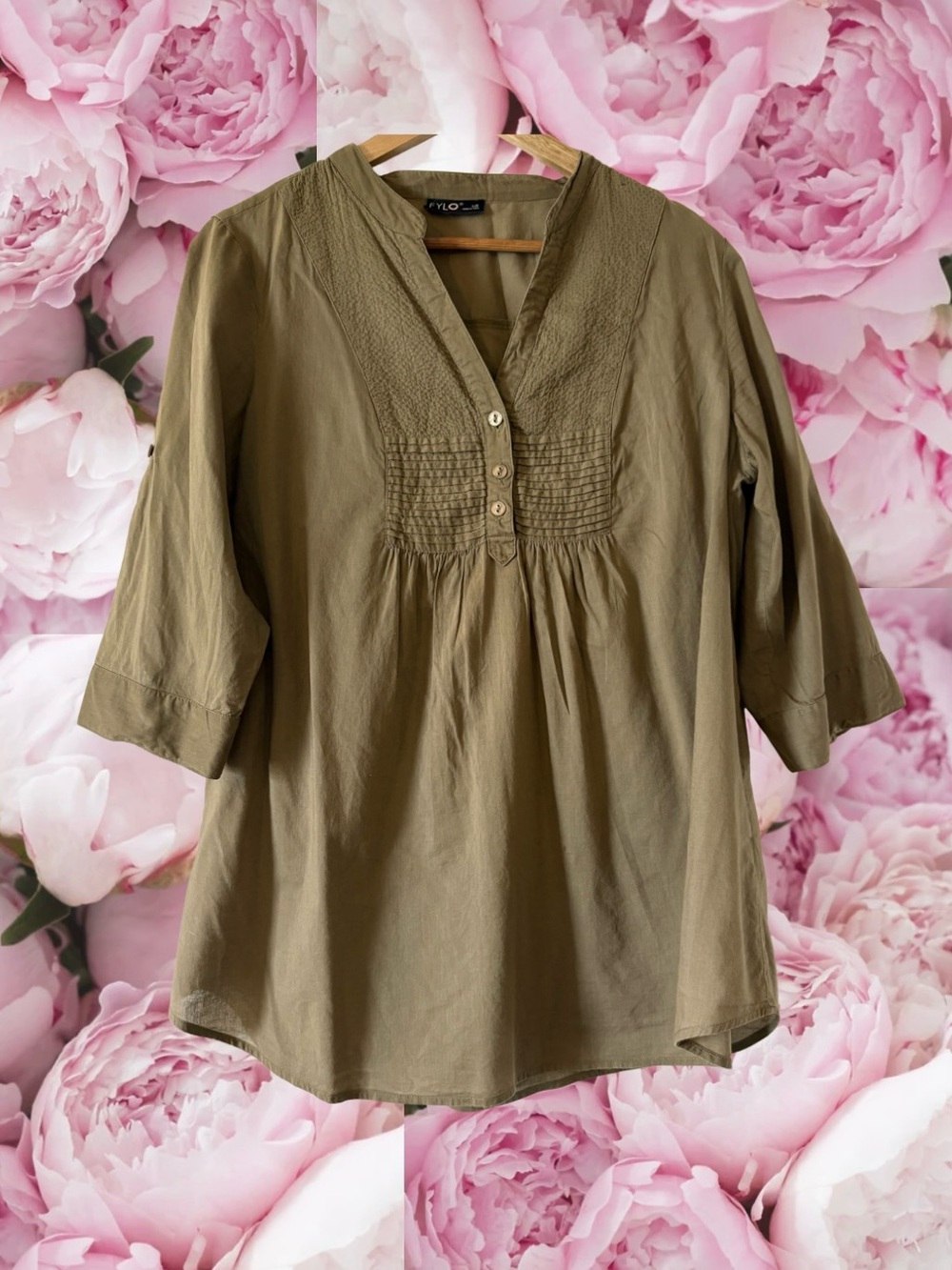 Fylo Olive Tunic 100% Cotton women’s breathable minimalist